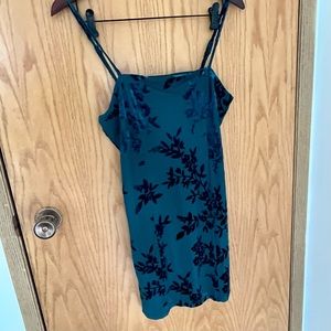 Velour floral mini dress